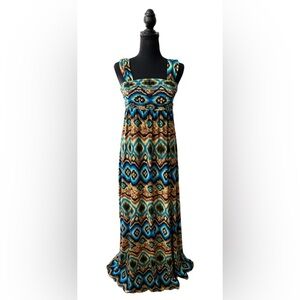 AB Studio: Earth Tone Boho Bohemian Maxi Dress